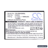 Energizer HARDCASE H280S Replacement Battery, 3.7V, 1900mAh, Li-ion 3