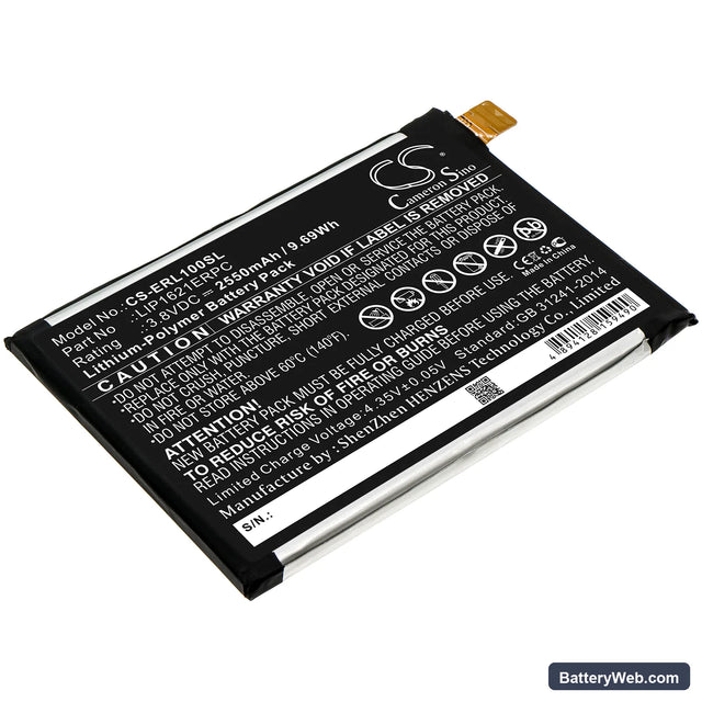 Sony Xperia L1 Replacement Battery, 3.8V, 2550mAh, Li-Polymer 1