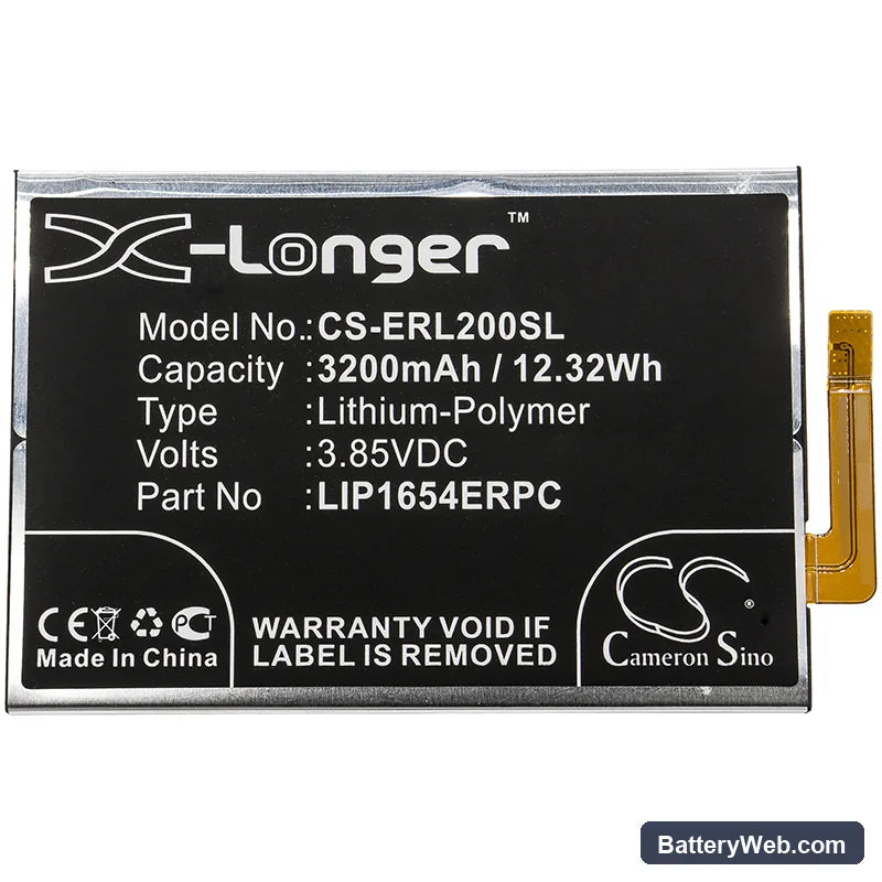 Sony Xperia L2 Replacement Battery, 3.85V, 3200mAh, Li-Polymer 3
