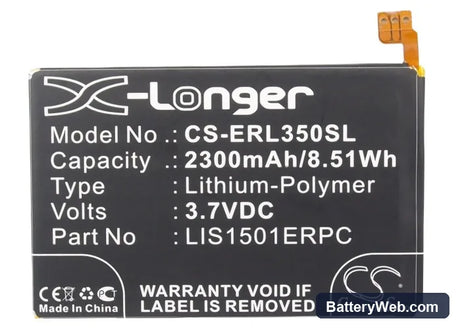 Sony Ericsson Xperia C6502 Replacement Battery, 3.7V, 2300mAh, Li-Polymer 5
