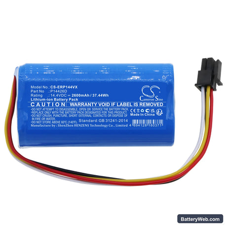 Eureka Groove Robot Vacuum Replacement Battery, 14.4V, 2600mAh, Li-ion 3