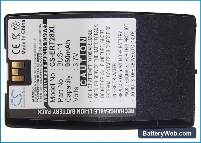 Sony Ericsson T28 Replacement Battery, 3.7V, 950mAh, Li-ion 6