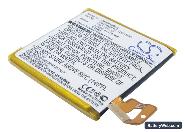 Sony Ericsson Xperia T LT30p Replacement Battery, 3.7V, 1780mAh, Li-Polymer 1
