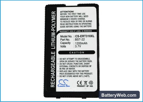 Sony Ericsson T300 Replacement Battery, 3.7V, 1200mAh, Li-ion 5