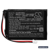 Swyx D210 Replacement Battery, 3.7V, 650mAh, Li-ion 3