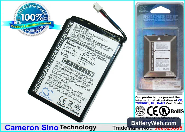 Sony Ericsson T60 Replacement Battery, 3.7V, 950mAh, Li-ion 1