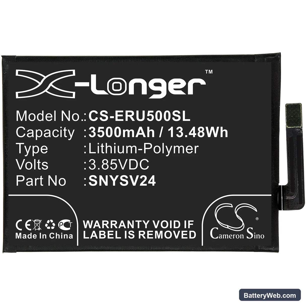 Sony Xperia 10 II Replacement Battery, 3.85V, 3500mAh, Li-Polymer 3