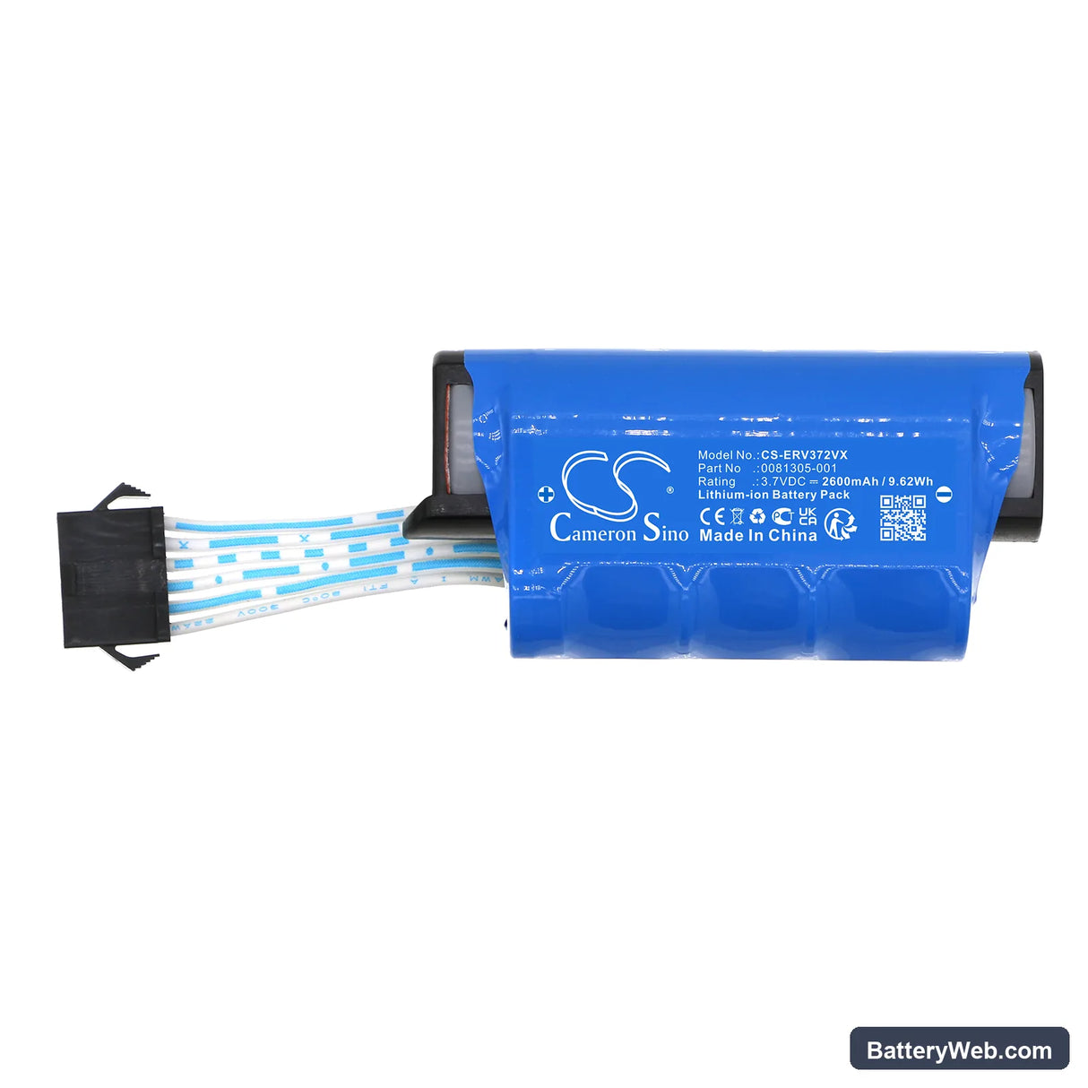 Shark Cordless Rechargeable Hard Floor Sweeper V3700C Replacement Battery, 3.7V, 2600mAh, Li-ion 3