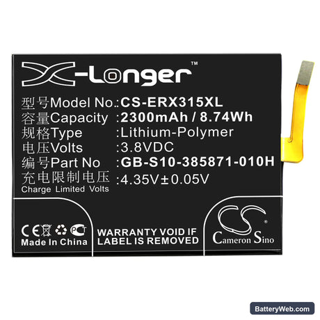 Sony Ericsson Xperia XA Replacement Battery, 3.8V, 2300mAh, Li-Polymer 3