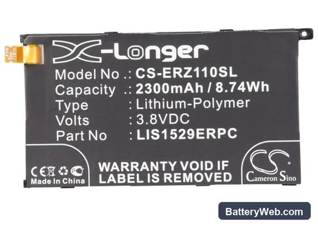 Sony Ericsson Xperia Z1 Mini Replacement Battery, 3.8V, 2300mAh, Li-Polymer 5