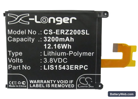 Sony Ericsson Xperia Z2 Replacement Battery, 3.8V, 3200mAh, Li-Polymer 5