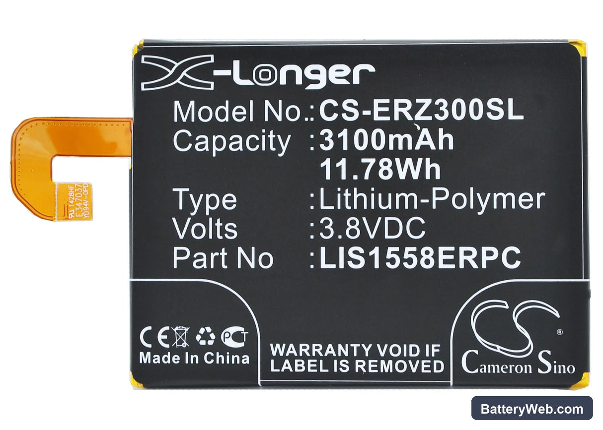 Sony Ericsson Xperia Z3 Replacement Battery, 3.8V, 3100mAh, Li-Polymer 5