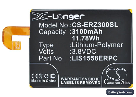 Sony Ericsson Xperia Z3 Replacement Battery, 3.8V, 3100mAh, Li-Polymer 5