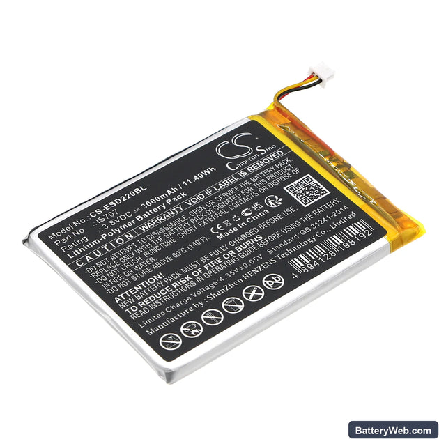 Eservice Smart D220 Replacement Battery, 3.8V, 3000mAh, Li-Polymer 1