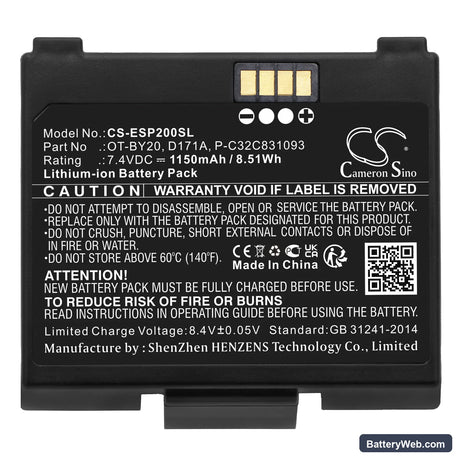 Epson TMP20 Replacement Battery, 7.4V, 1150mAh, Li-ion 5