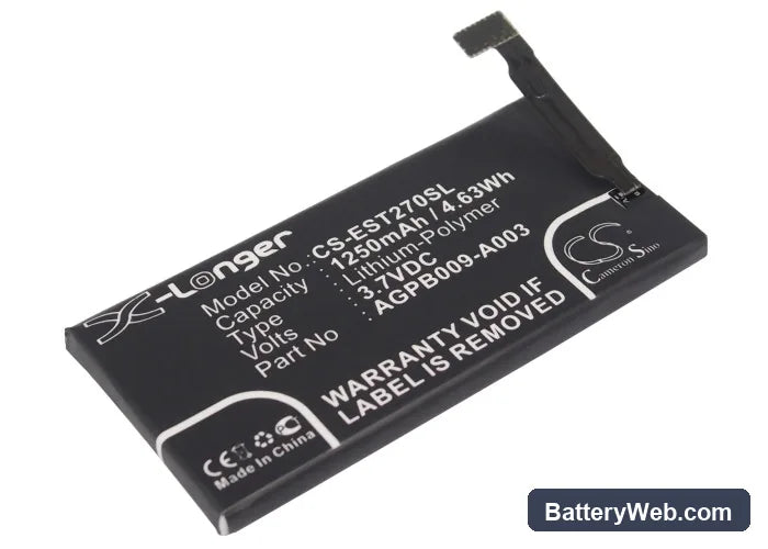 Sony Xperia ST27 Replacement Battery, 3.7V, 1250mAh, Li-Polymer 1