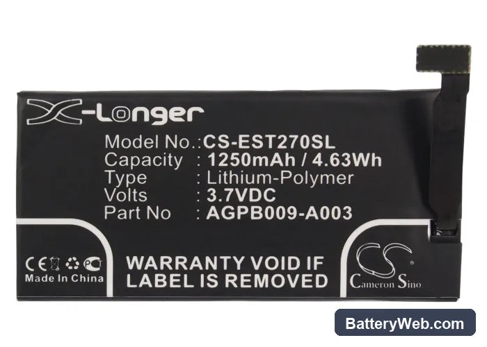 Sony Xperia ST27 Replacement Battery, 3.7V, 1250mAh, Li-Polymer 5