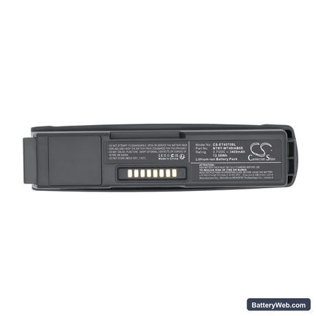 Zebra WT41N0 Replacement Battery, 3.7V, 3400mAh, Li-ion 5