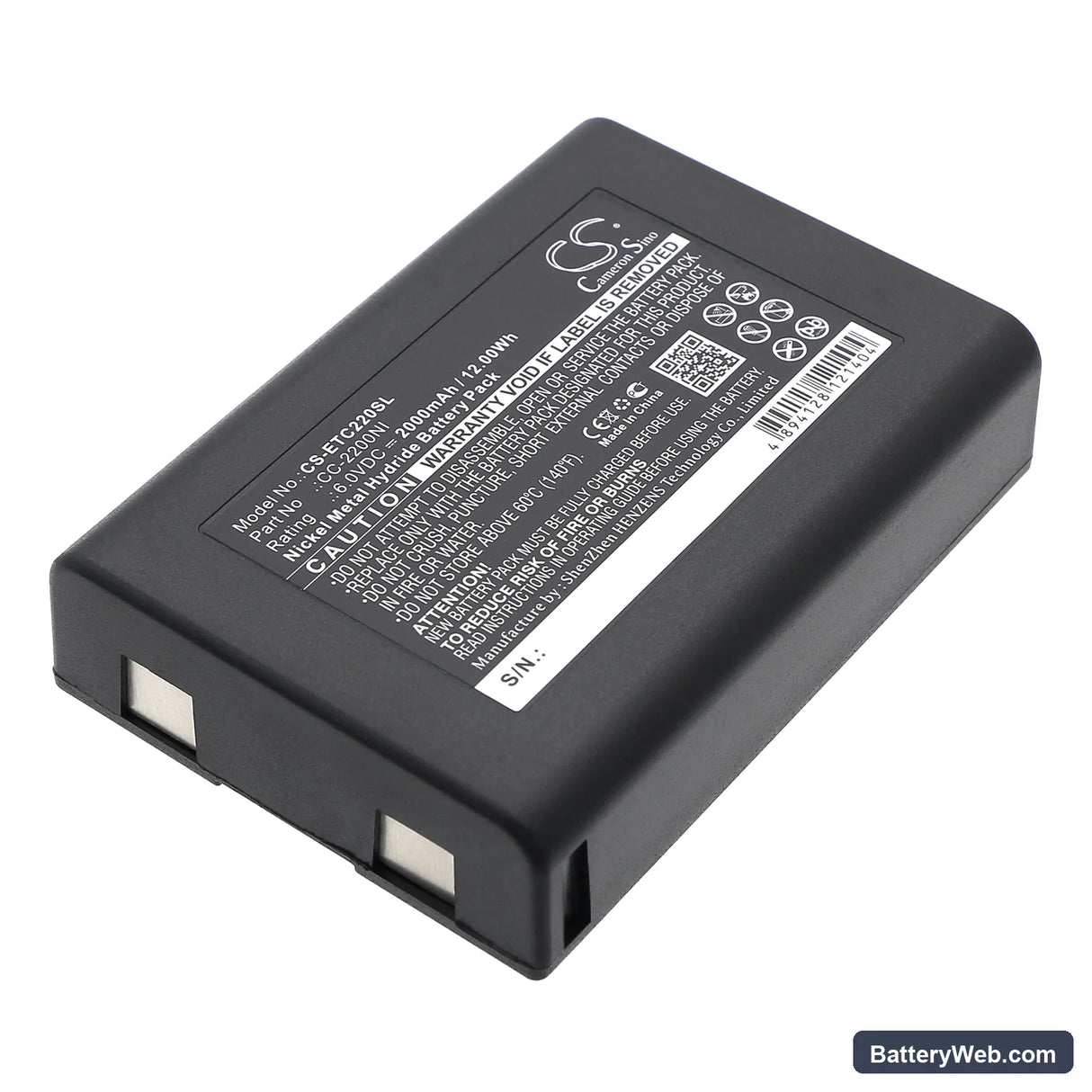 Eartec Comstar Com-Center Replacement Battery, 6V, 2000mAh, Ni-MH 1