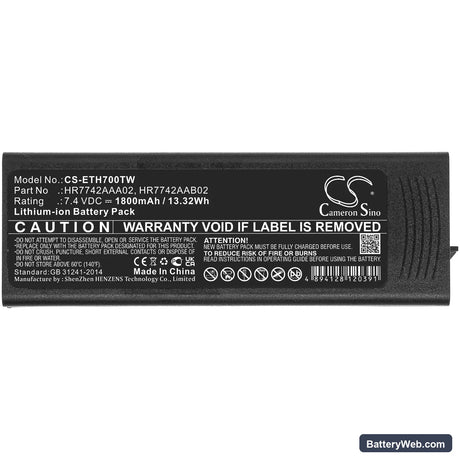 EADS TPH700 Replacement Battery, 7.4V, 1800mAh, Li-ion 3