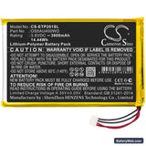 Enspert ESP E201U Replacement Battery, 3.8V, 3800mAh, Li-Polymer 3