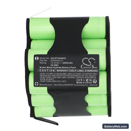 ETA 2442 Verto Replacement Battery, 12V, 2000mAh, Ni-MH 3