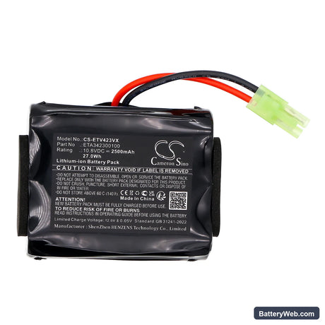 ETA 3423 Verto II Replacement Battery, 10.8V, 2500mAh, Li-ion 3