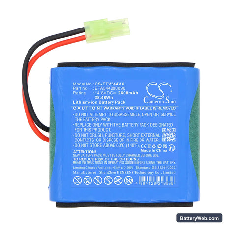 ETA 5442 Verto Replacement Battery, 14.8V, 2600mAh, Li-ion 3