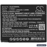 Eartec HUB Replacement Battery, 3.7V, 810mAh, Li-ion 3