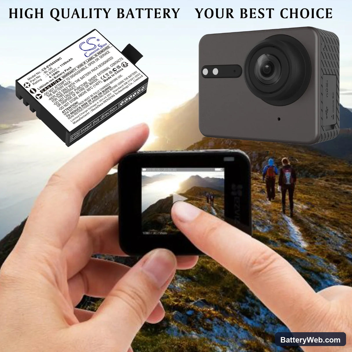 Ezviz S5 Replacement Battery, 3.8V, 1100mAh, Li-ion 6