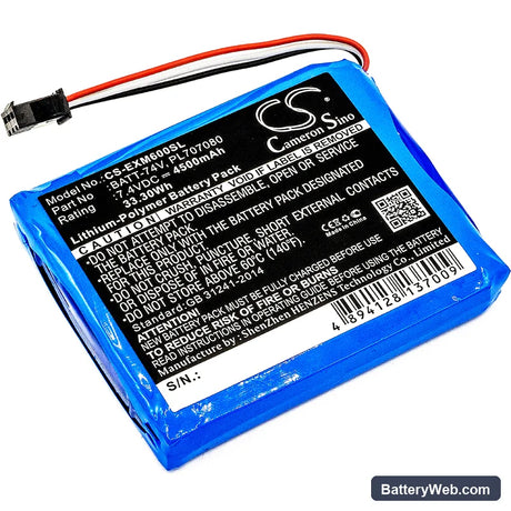Extech MS6000 Replacement Battery, 7.4V, 4500mAh, Li-Polymer 1
