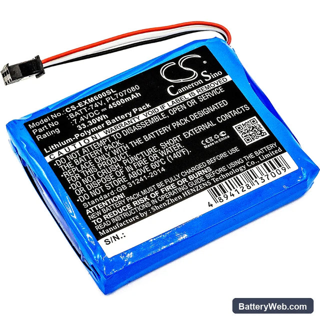 Extech MS6000 Replacement Battery, 7.4V, 4500mAh, Li-Polymer 1