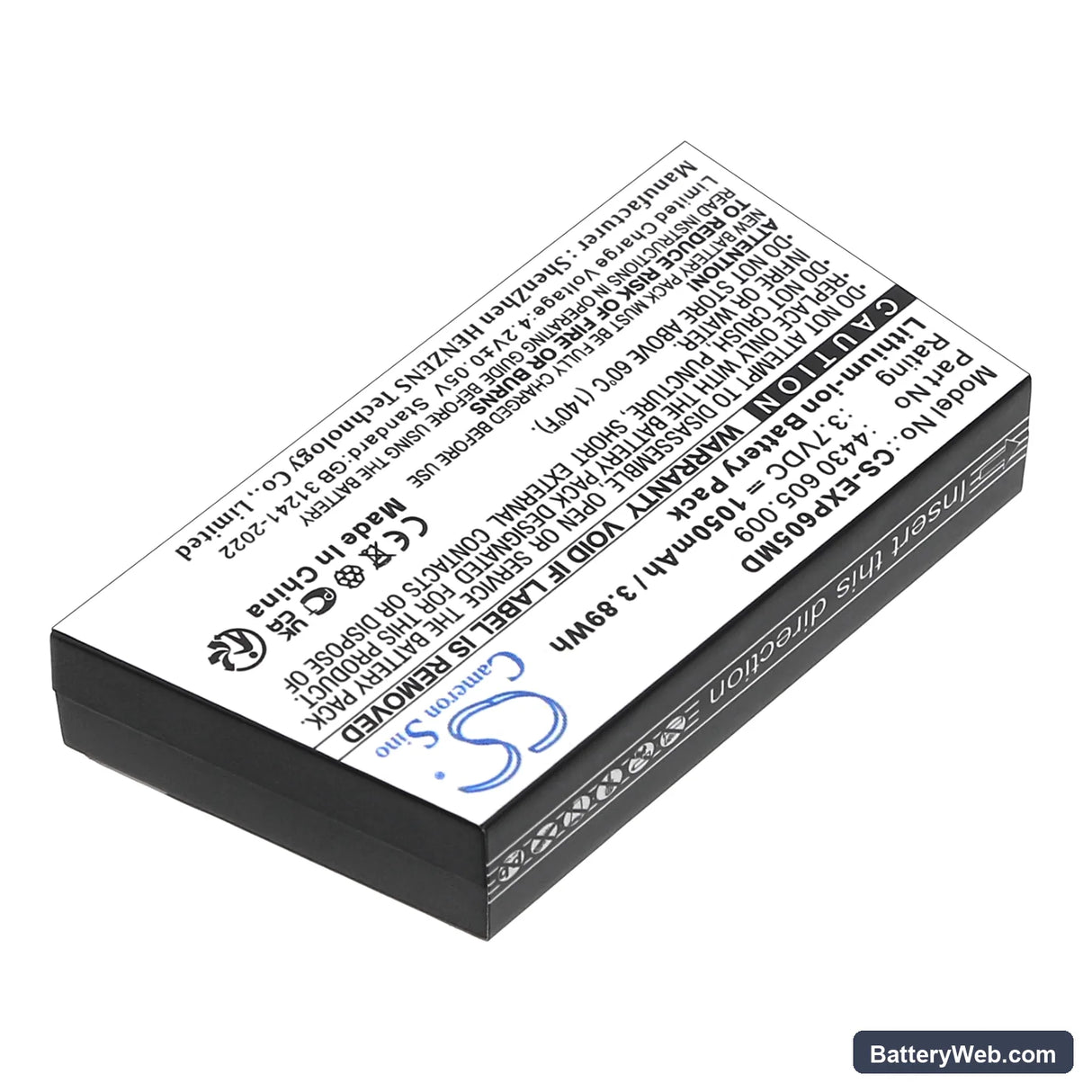 Eppendorf Easypet 3 Replacement Battery, 3.7V, 1050mAh, Li-ion 2