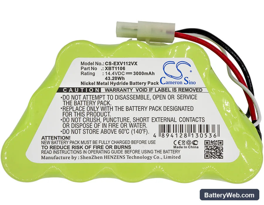 Euro Pro SV1107 Replacement Battery, 14.4V, 3000mAh, Ni-MH 3