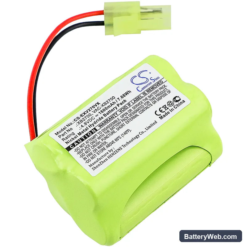 Euro Pro XB2700 Replacement Battery, 4.8V, 1600mAh, Ni-MH 1