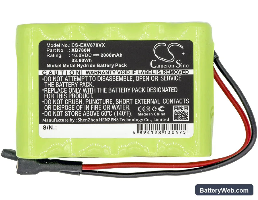 Euro Pro Shark SV780N Replacement Battery, 16.8V, 2000mAh, Ni-MH 3