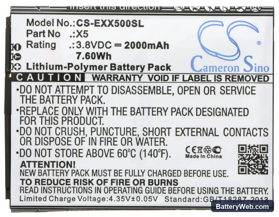 Explay X5 Replacement Battery, 3.8V, 2000mAh, Li-Polymer 5