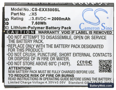 Explay X5 Replacement Battery, 3.8V, 2000mAh, Li-Polymer 5