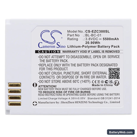 Ezviz C3A Replacement Battery, 3.8V, 5500mAh, Li-Polymer 3