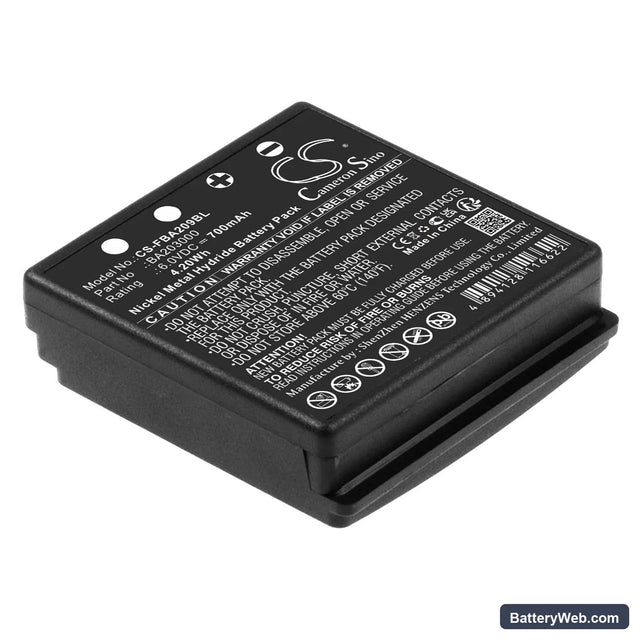HBC FUB9NM Replacement Battery, 6V, 700mAh, Ni-MH 1