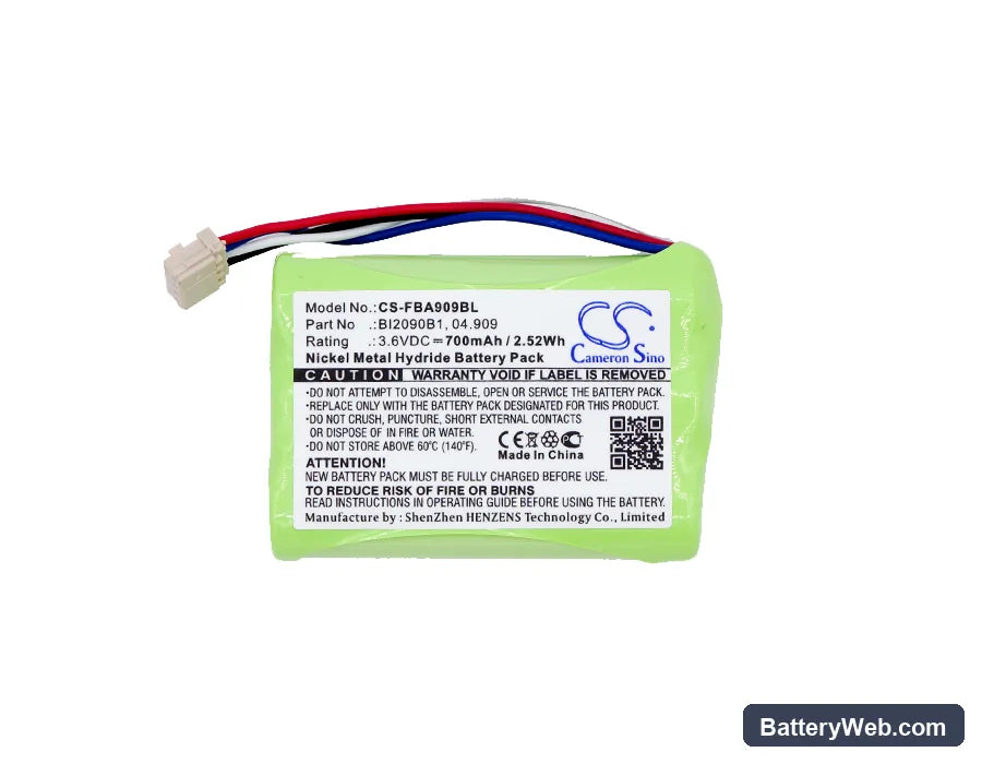 HBC Cubix Replacement Battery, 3.6V, 700mAh, Ni-MH 5
