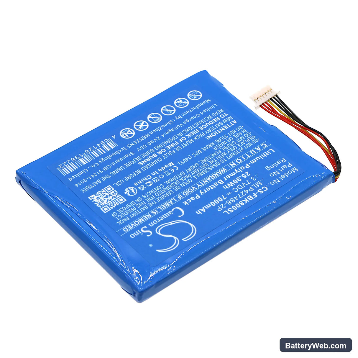 Fieldbook K80 Replacement Battery, 3.7V, 7000mAh, Li-Polymer 2