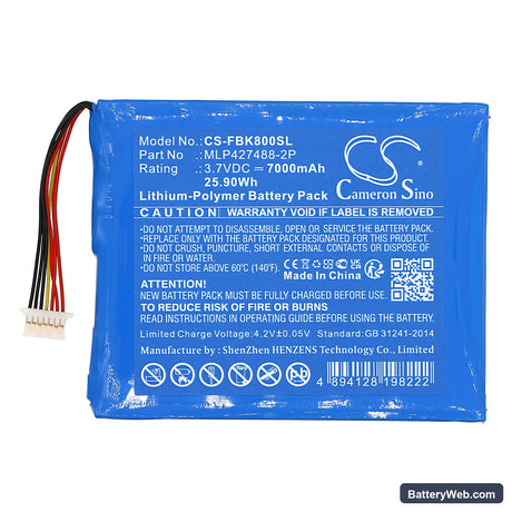 Fieldbook K80 Replacement Battery, 3.7V, 7000mAh, Li-Polymer 3