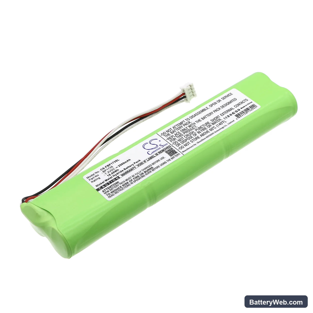Fluke Biomedical Varta Replacement Battery, 7.2V, 2500mAh, Ni-MH 1