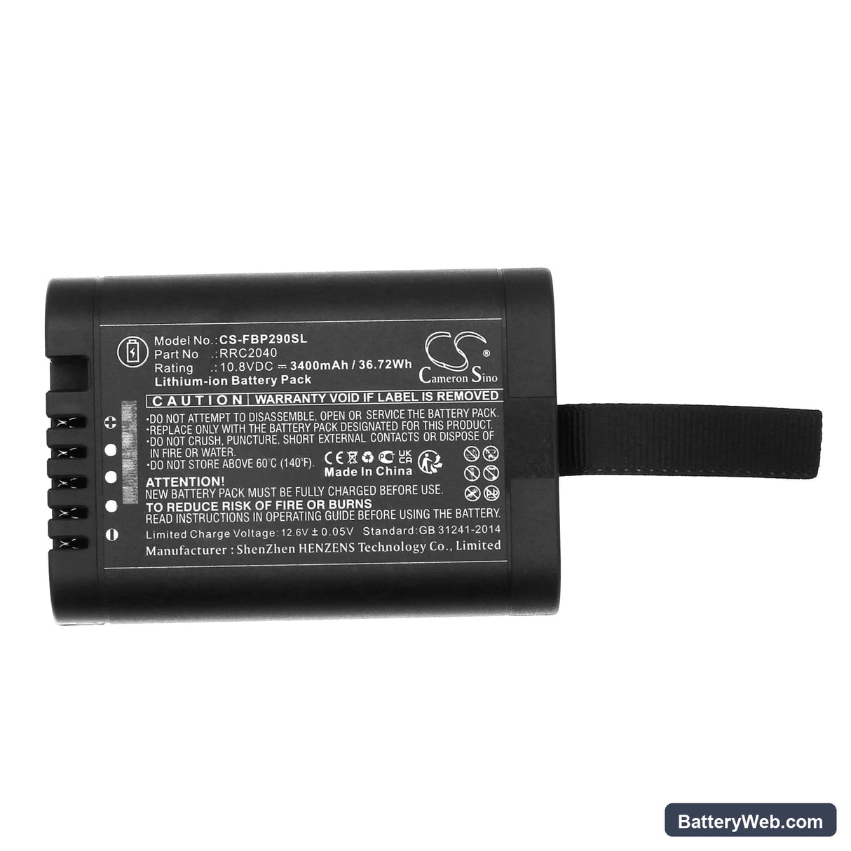 Noyes OFL 280 OTDR Replacement Battery, 10.8V, 3400mAh, Li-ion 5