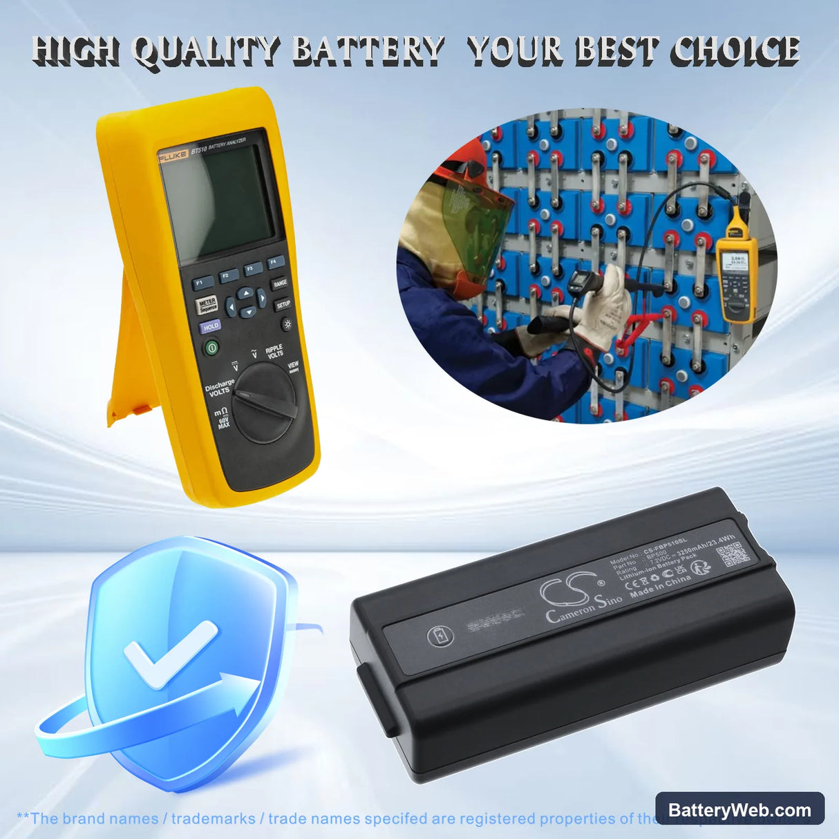 Fluke BT510 Replacement Battery, 7.2V, 3250mAh, Li-ion 6