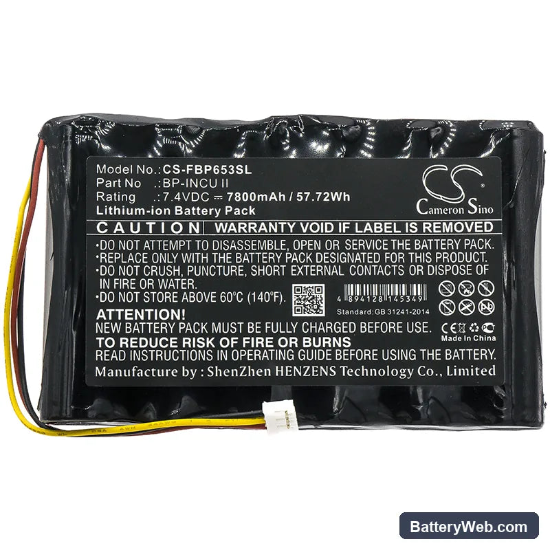Fluke Biomedical INCU II Incubator Replacement Battery, 7.4V, 7800mAh, Li-ion 3