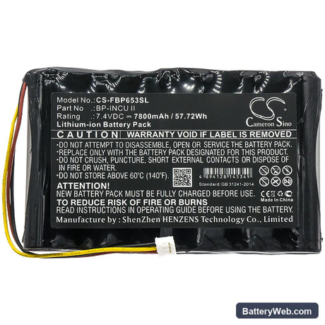 Fluke Biomedical INCU II Incubator Replacement Battery, 7.4V, 7800mAh, Li-ion 3