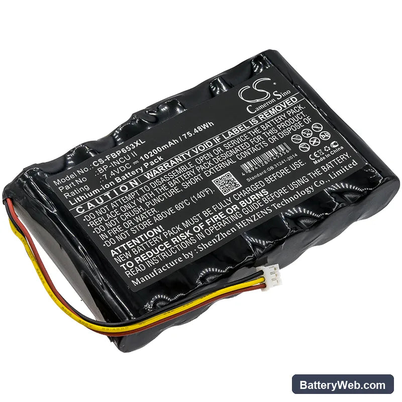 Fluke Biomedical INCU II Incubator Replacement Battery, 7.4V, 10200mAh, Li-ion 1