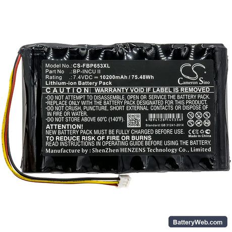 Fluke Biomedical INCU II Incubator Replacement Battery, 7.4V, 10200mAh, Li-ion 3